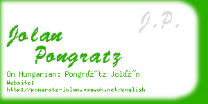 jolan pongratz business card